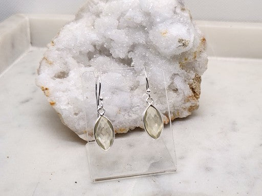 Lemon Quartz Faceted Sterling Silver Earrings