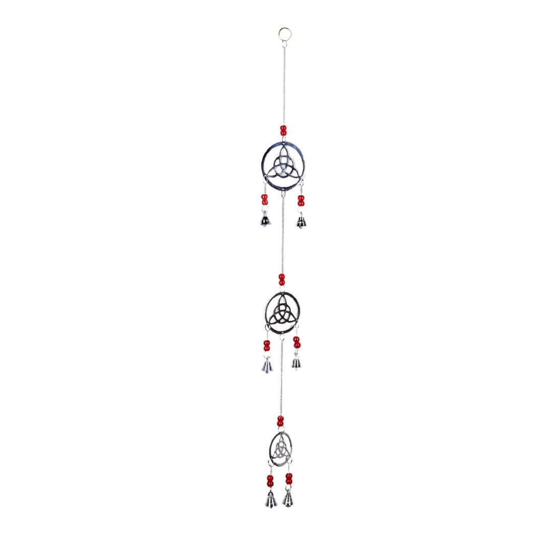 3 Triquetra Chrome Chime With Beads Bell