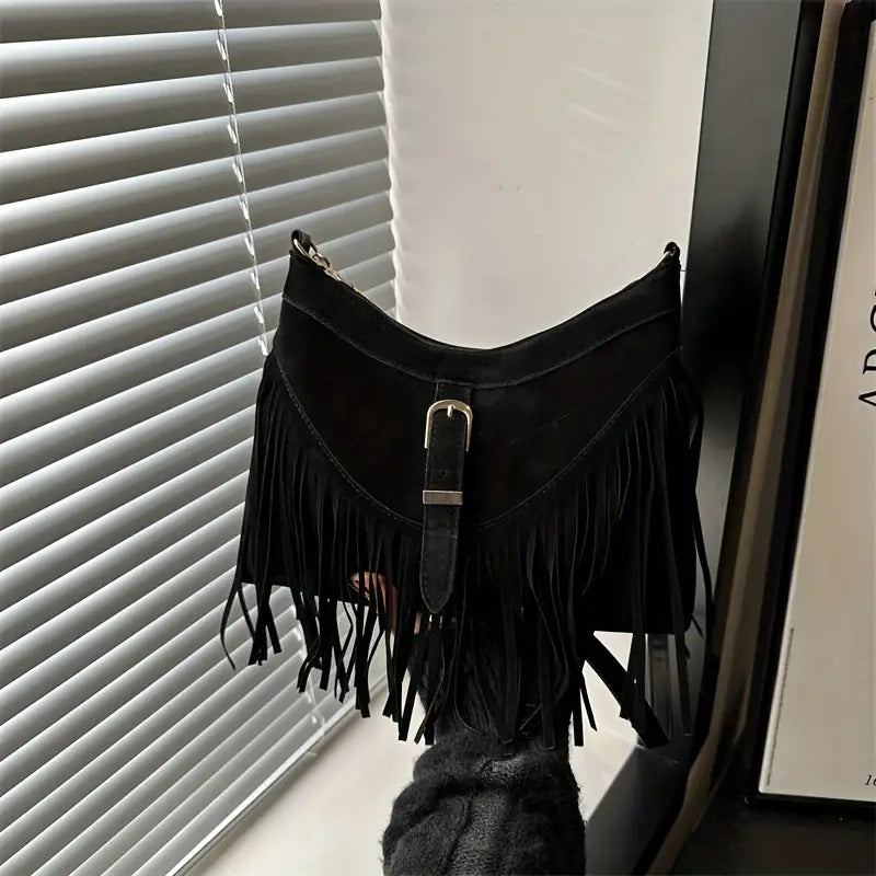 Faux Leather Tassel Bag