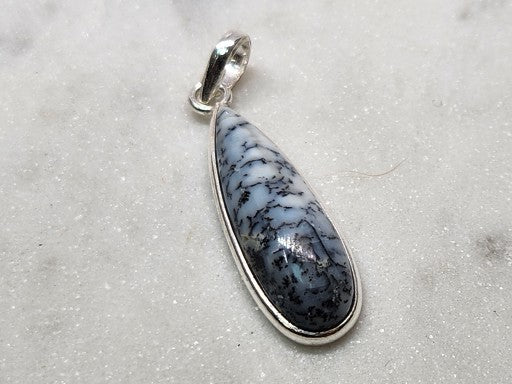 Dendritic Agate Sterling Silver Pendant