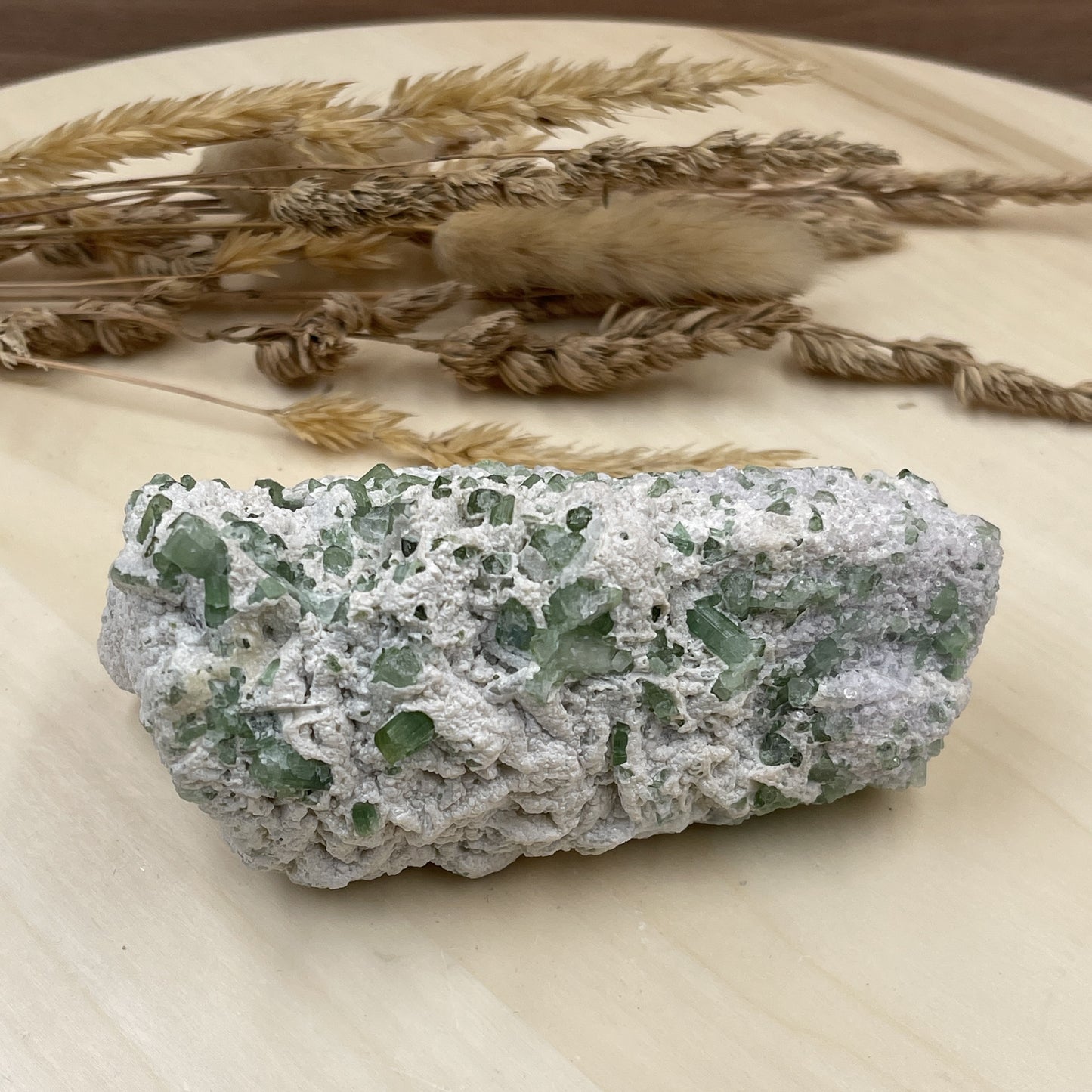 Green Tourmaline In Matrix