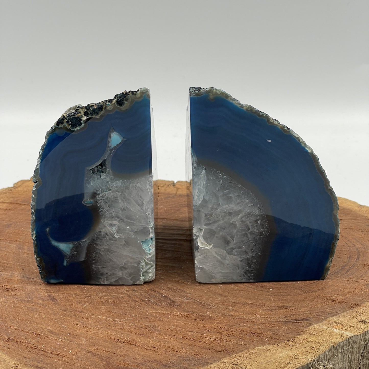 Blue Agate Bookends