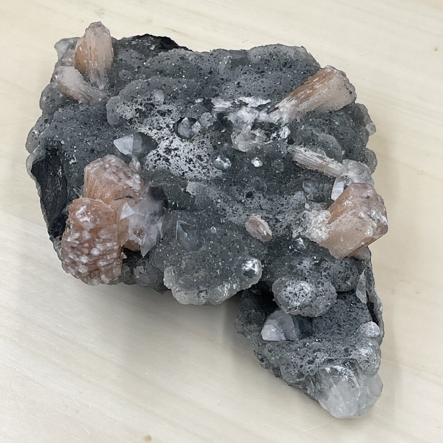 Apophyllite Cluster with Stillbite Inclusions