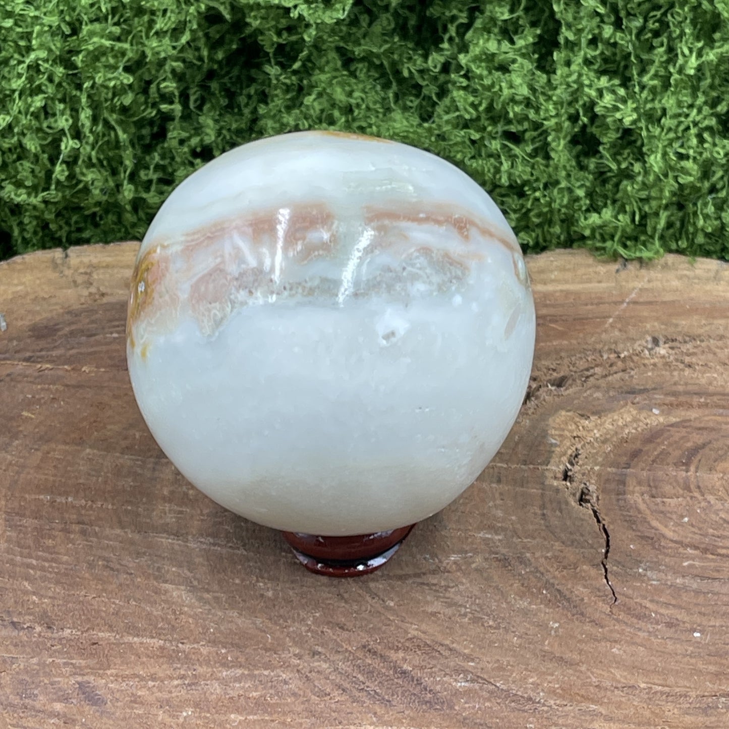 Orange Banded Calcite Sphere