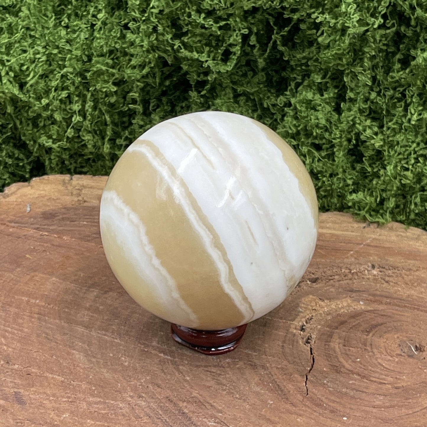 Orange Banded Calcite Sphere