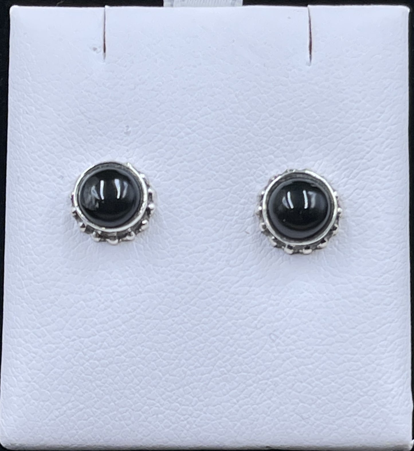 Black Onyx Sterling Silver Stud Earrings