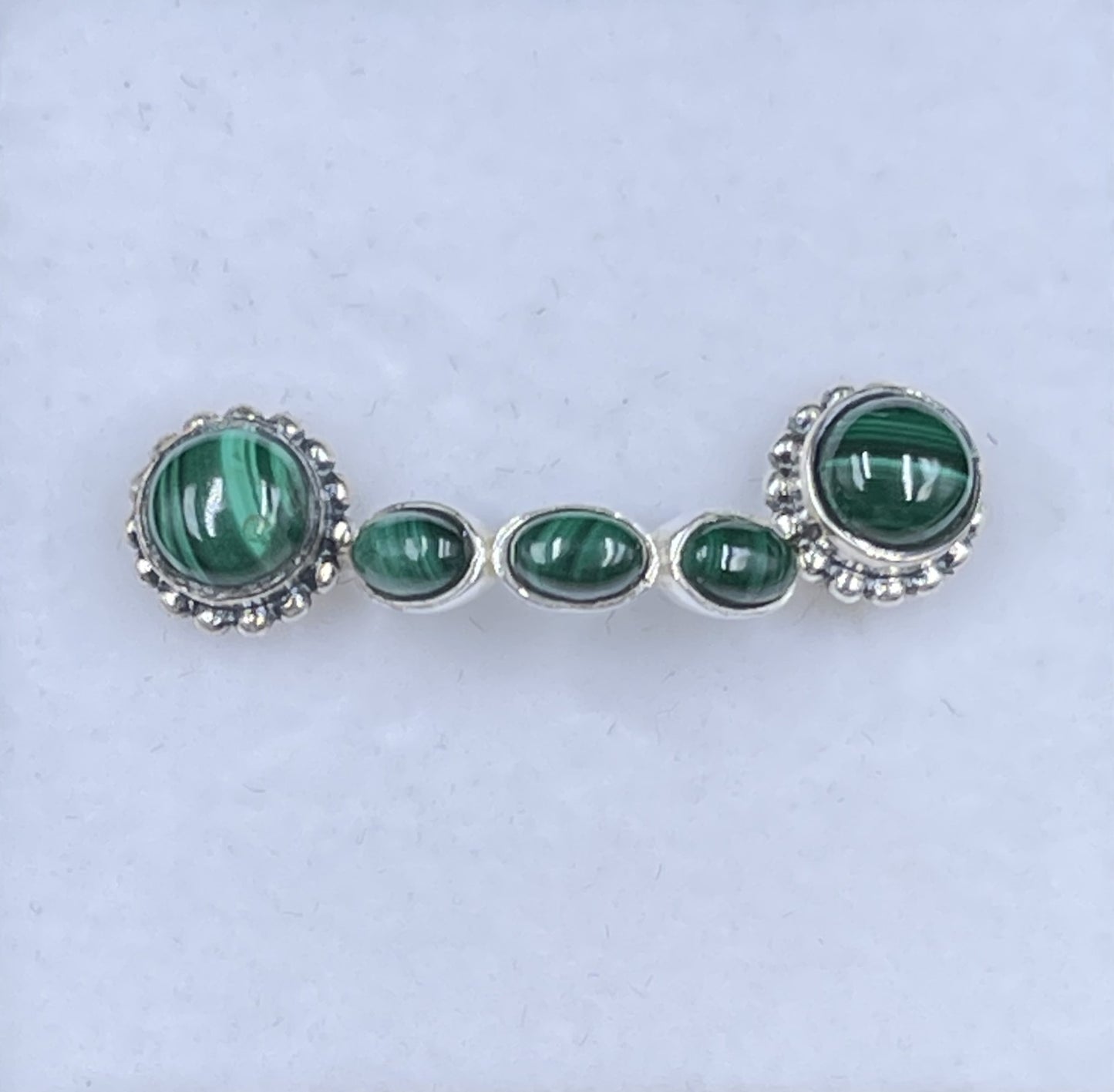 Malachite Sterling Silver Ring & Earring Set
