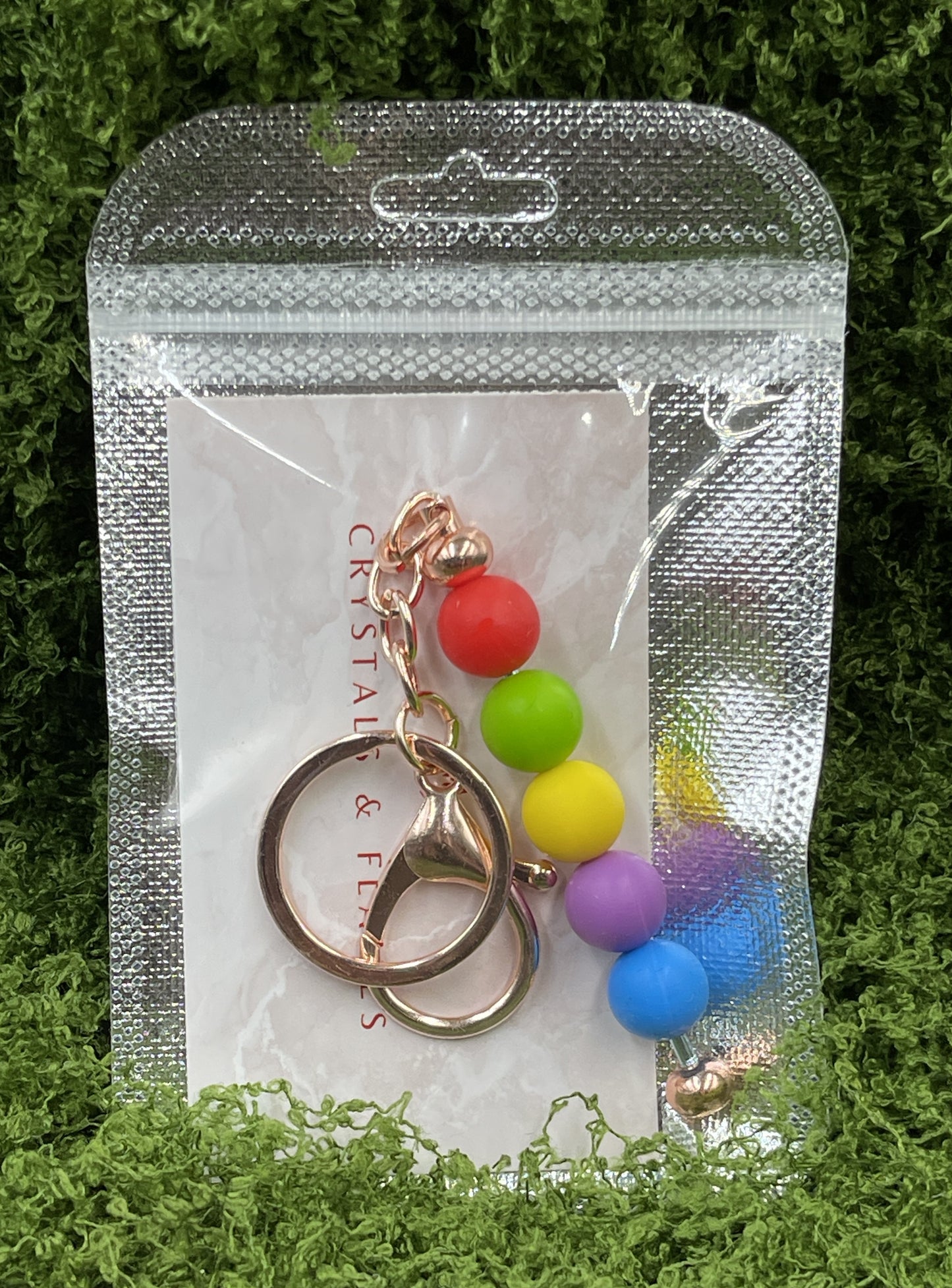 12mm Silicone Round Bead Keyrings Handmade