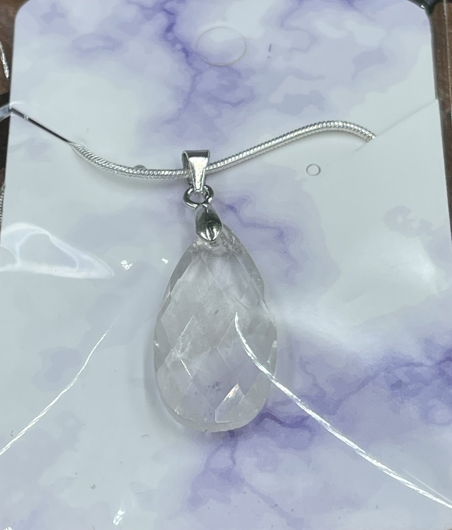Clear Quartz Faceted Necklace