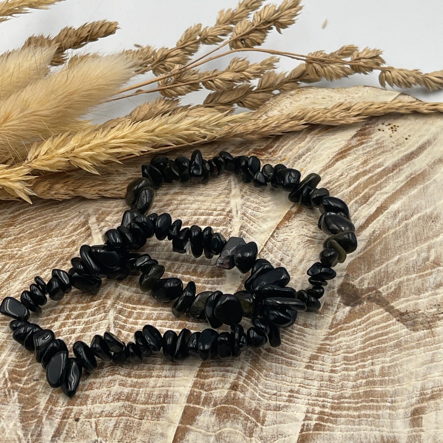 Black Obsidian Chip Bracelet