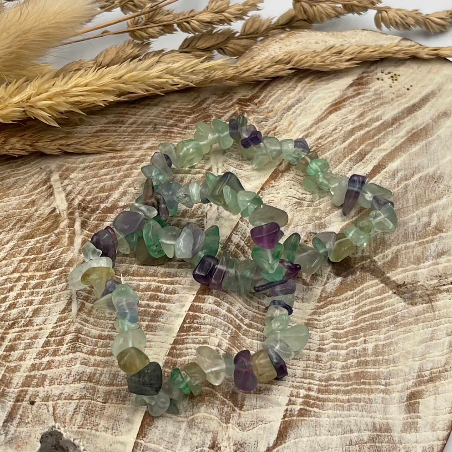 Rainbow Fluorite Chip Bracelet