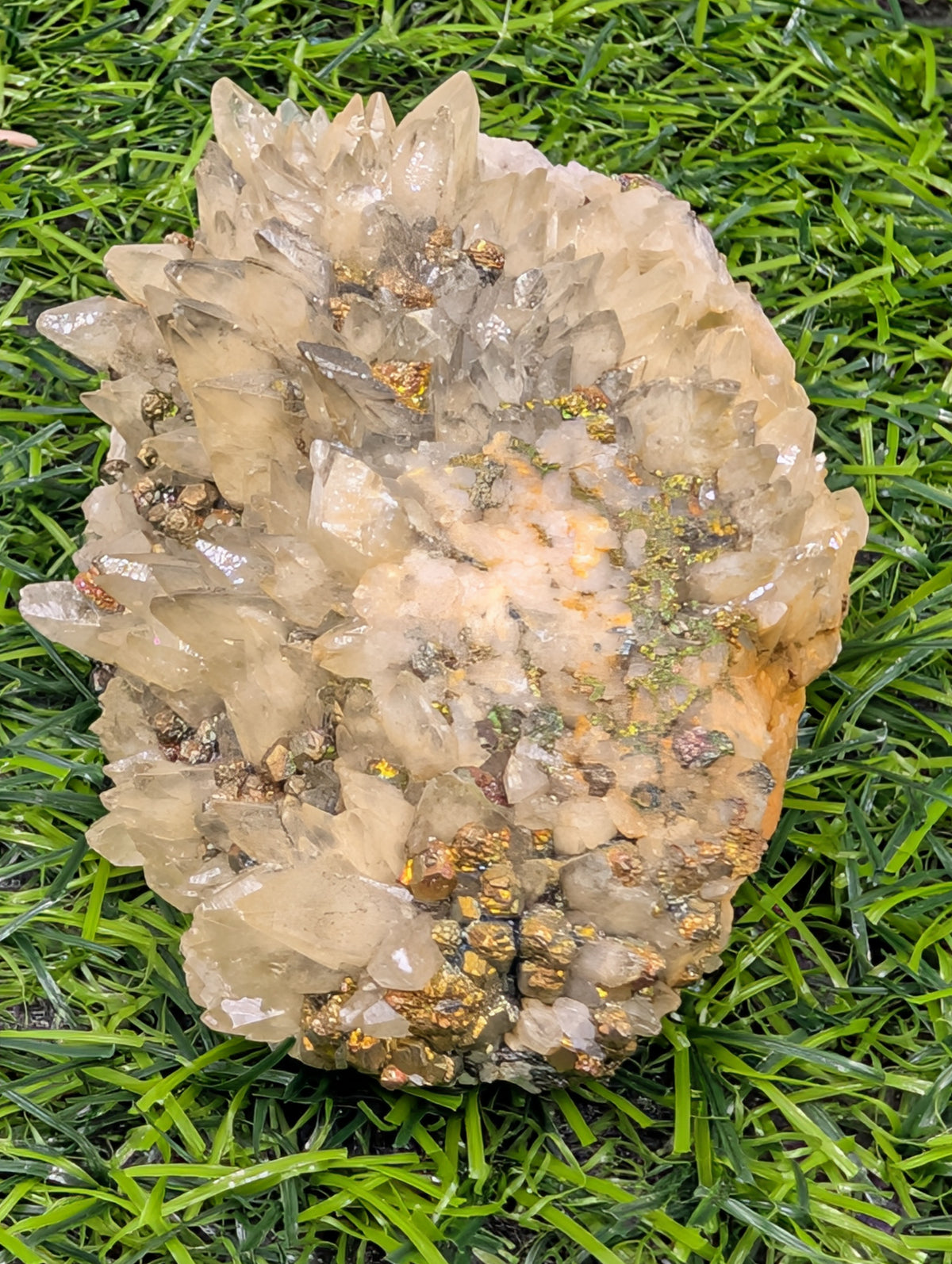 Pyrite On Quartz Cluster