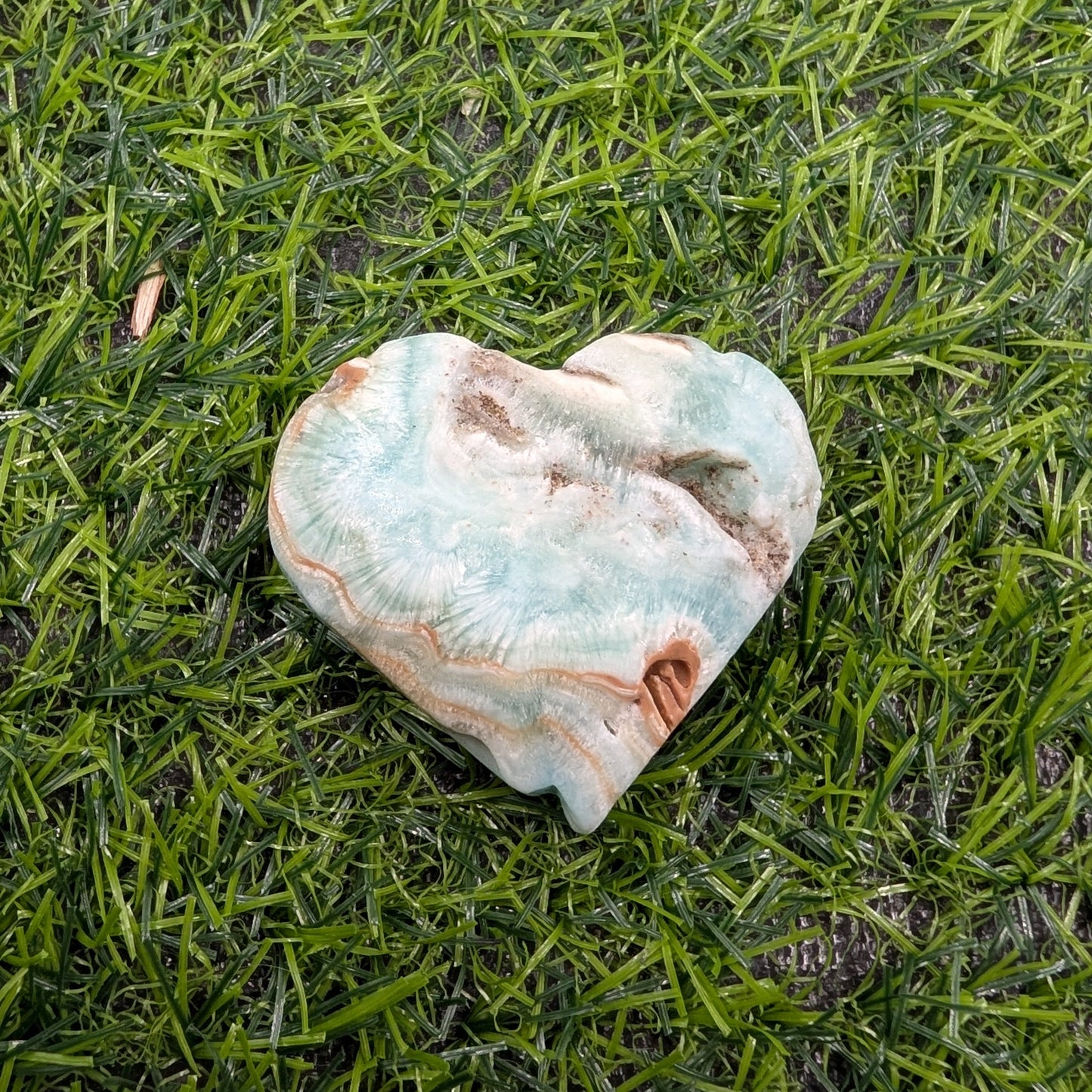 Blue Aragonite Heart