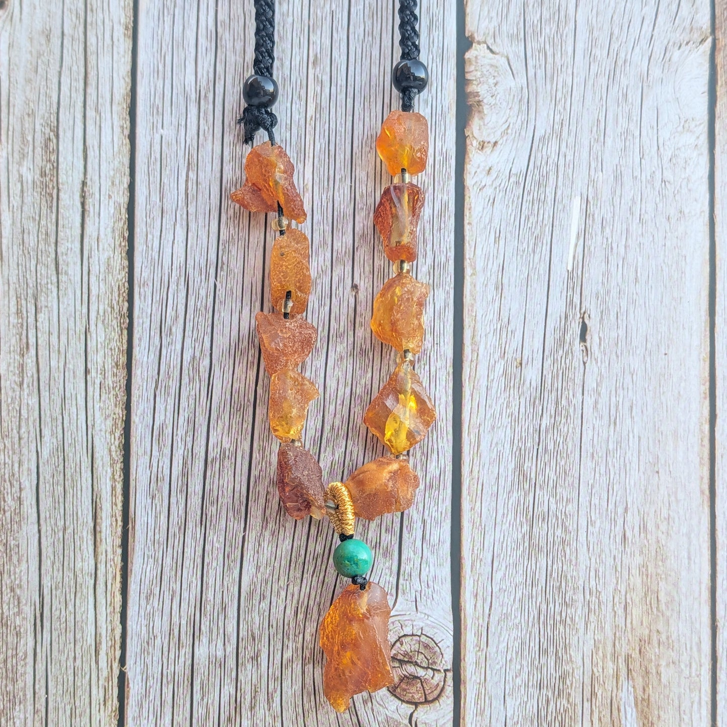 Raw Amber Ajustable Necklace