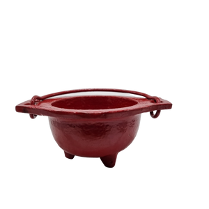 Plain Cast Iron Cauldron red