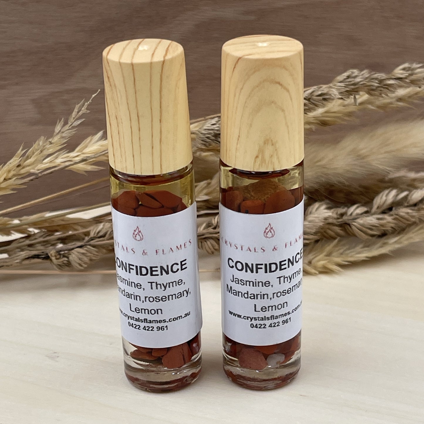 Red Jasper Crystal Roller Bottles (Confidence)