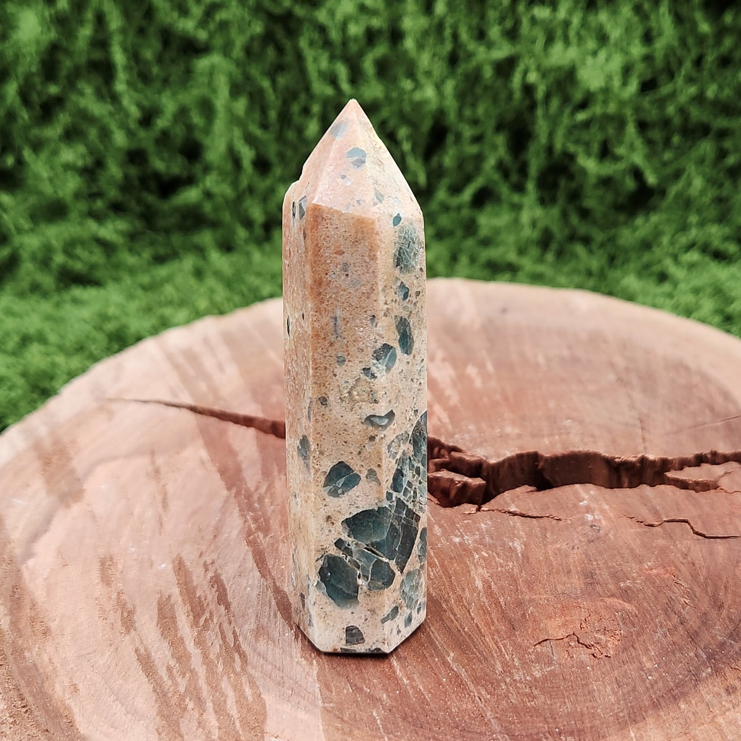 Sunstone Blue Apatite Point