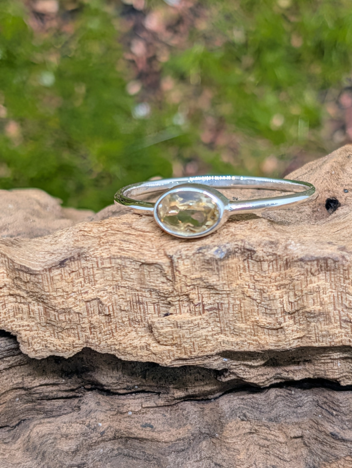 Citrine Sterling Silver Rings Size (8)