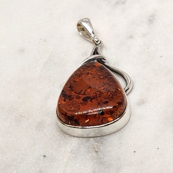 Amber Sterling Silver Pendant