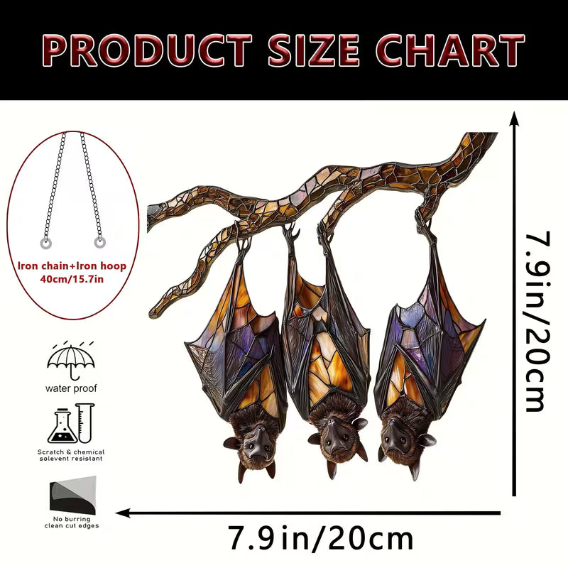 2D Flat Hand-Painted Bohemian Bat Wall Decor