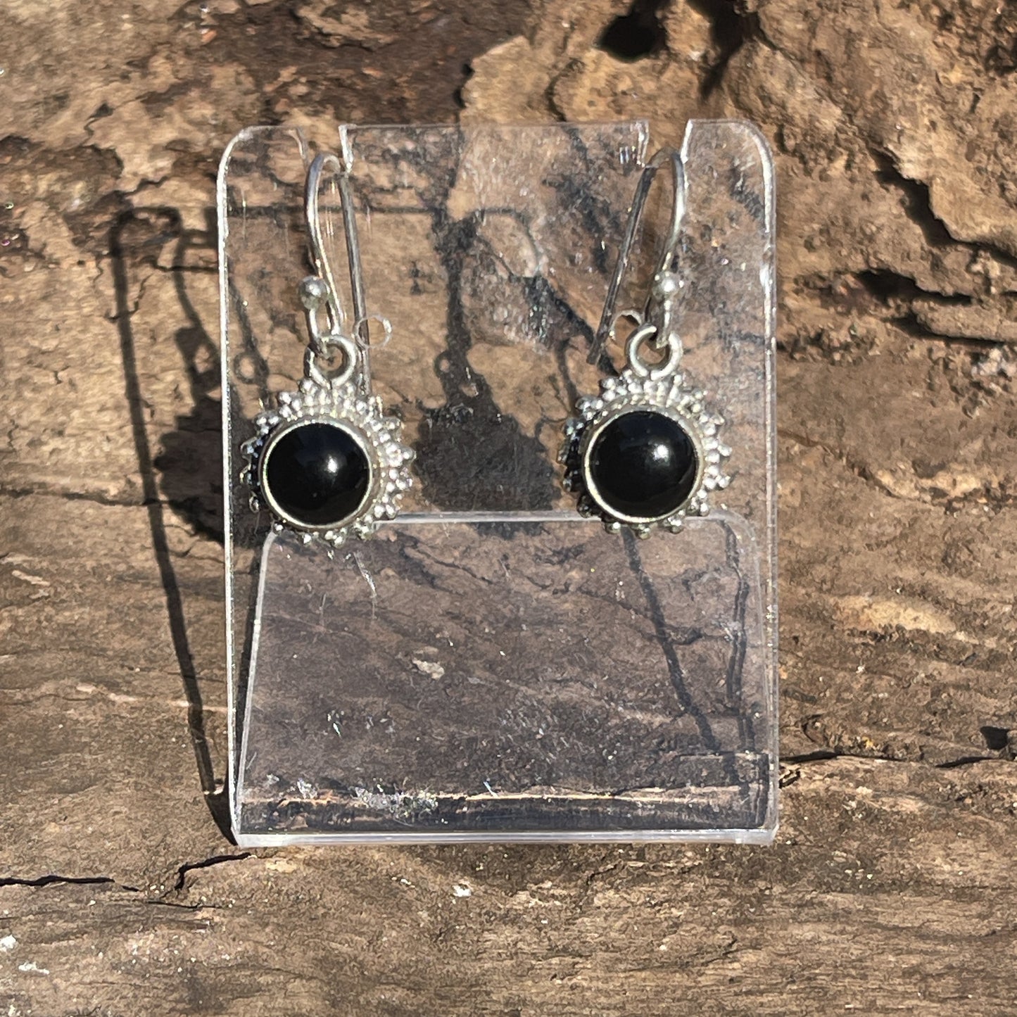 Black Onyx Earrings Sterling Silver