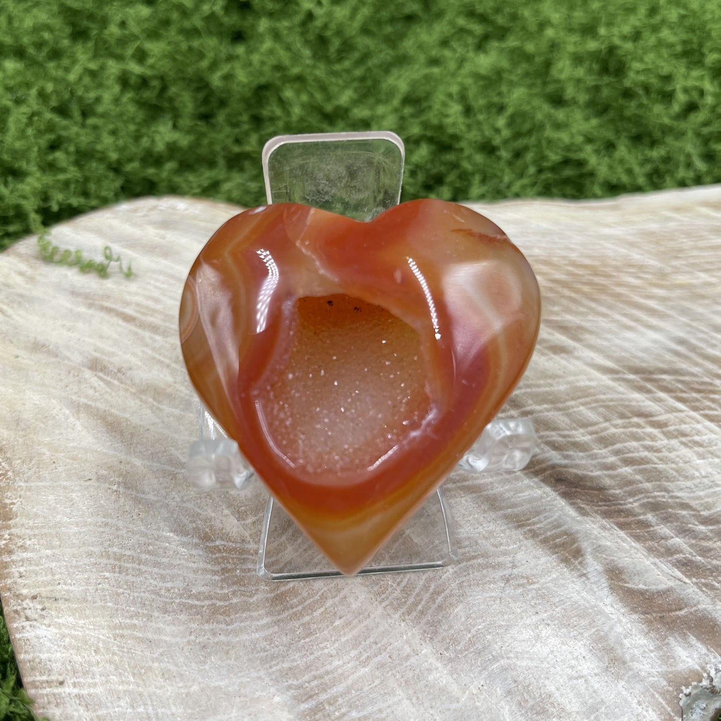 Carnelian Druzy Heart