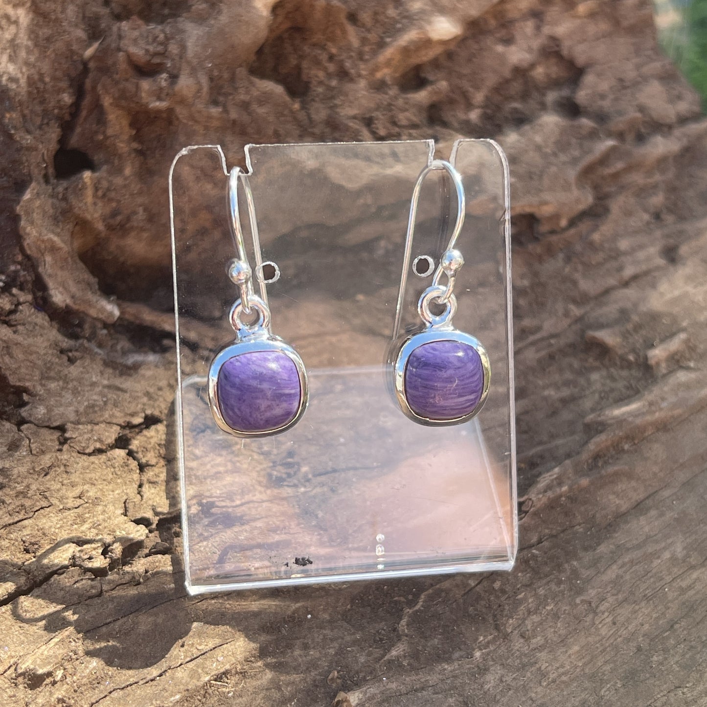 Charoite Sterling Silver Earrings