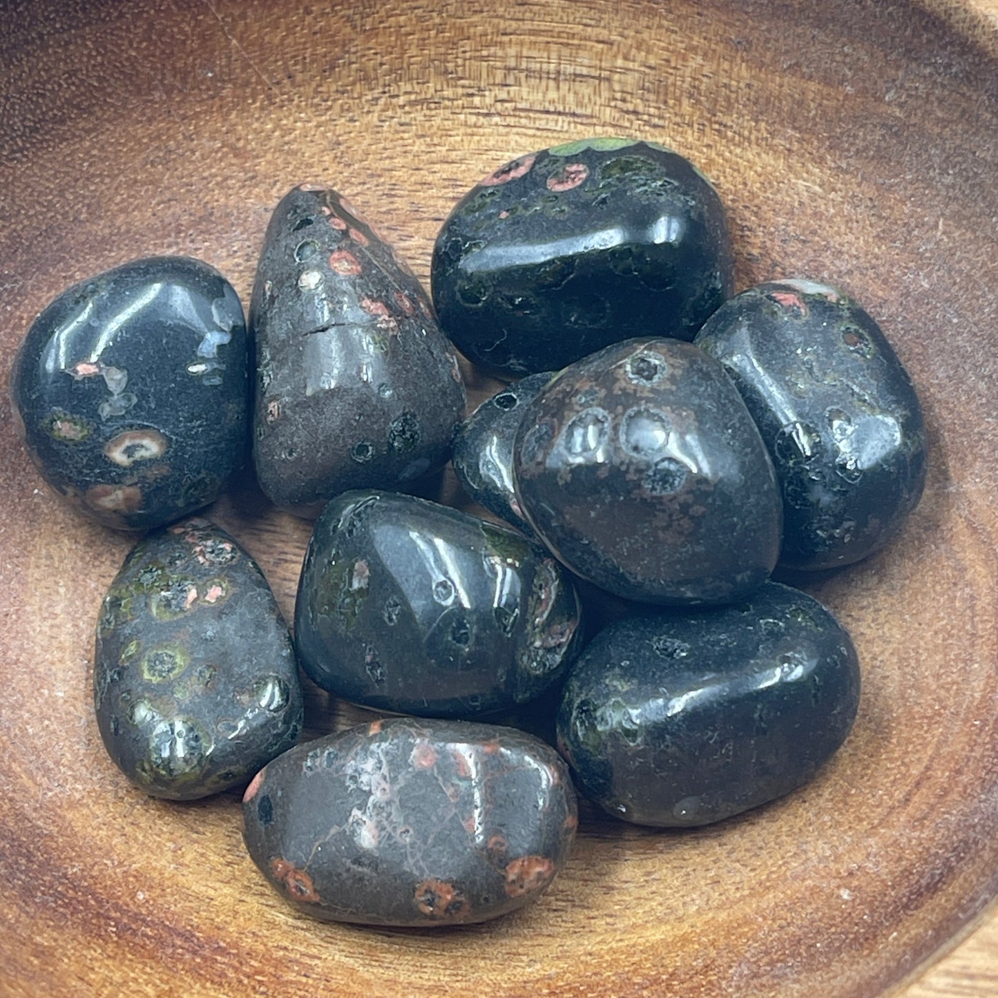Cinnabar & Peridotite Tumbled