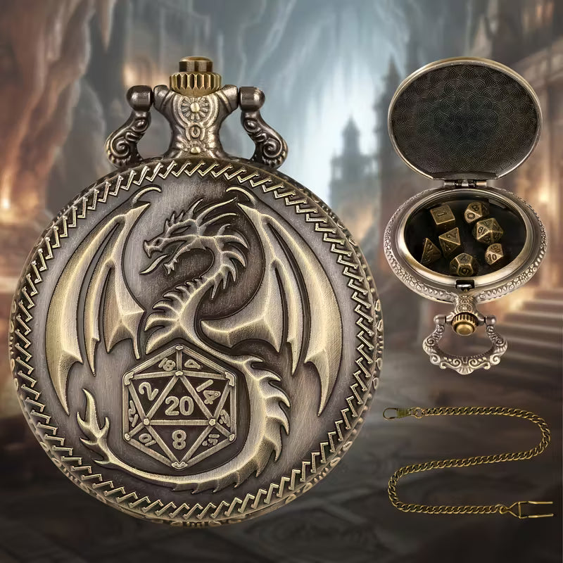 Dungeons & Dragons Pocket Watch Mini Travel Dice Set