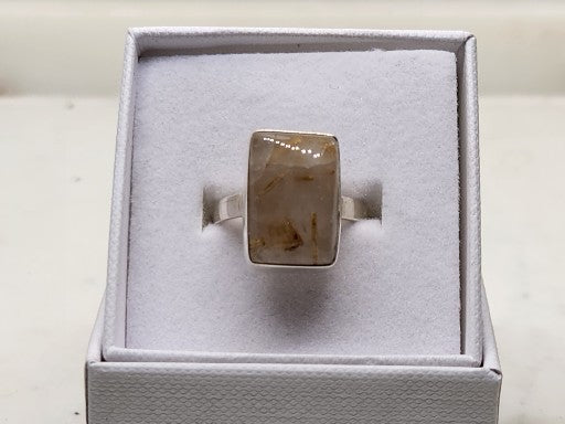 Golden Rutilated Quartz Sterling Silver Ring