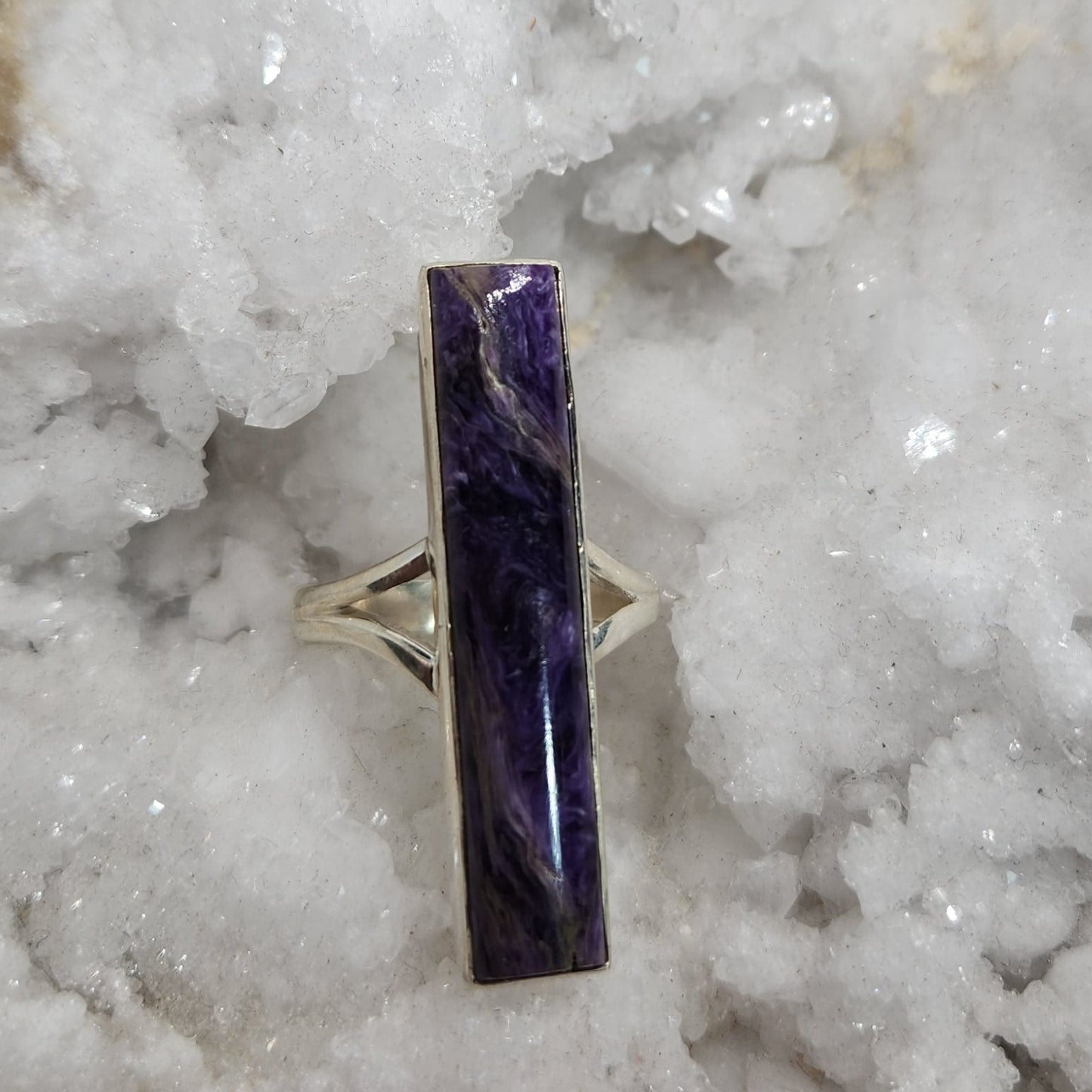 Charorite Sterling Silver Ring (Size 10)