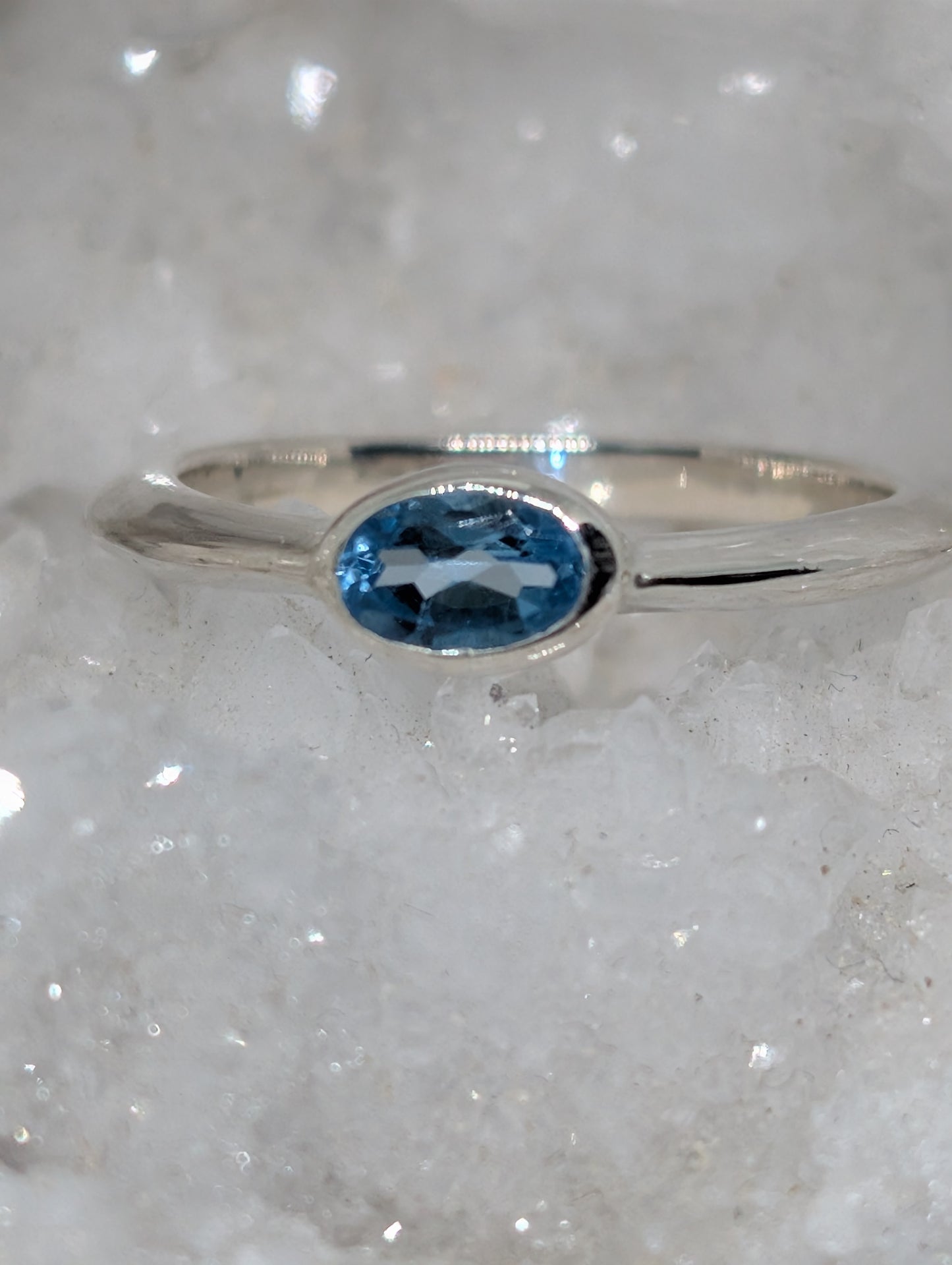 Blue Topaz Sterling Silver Ring