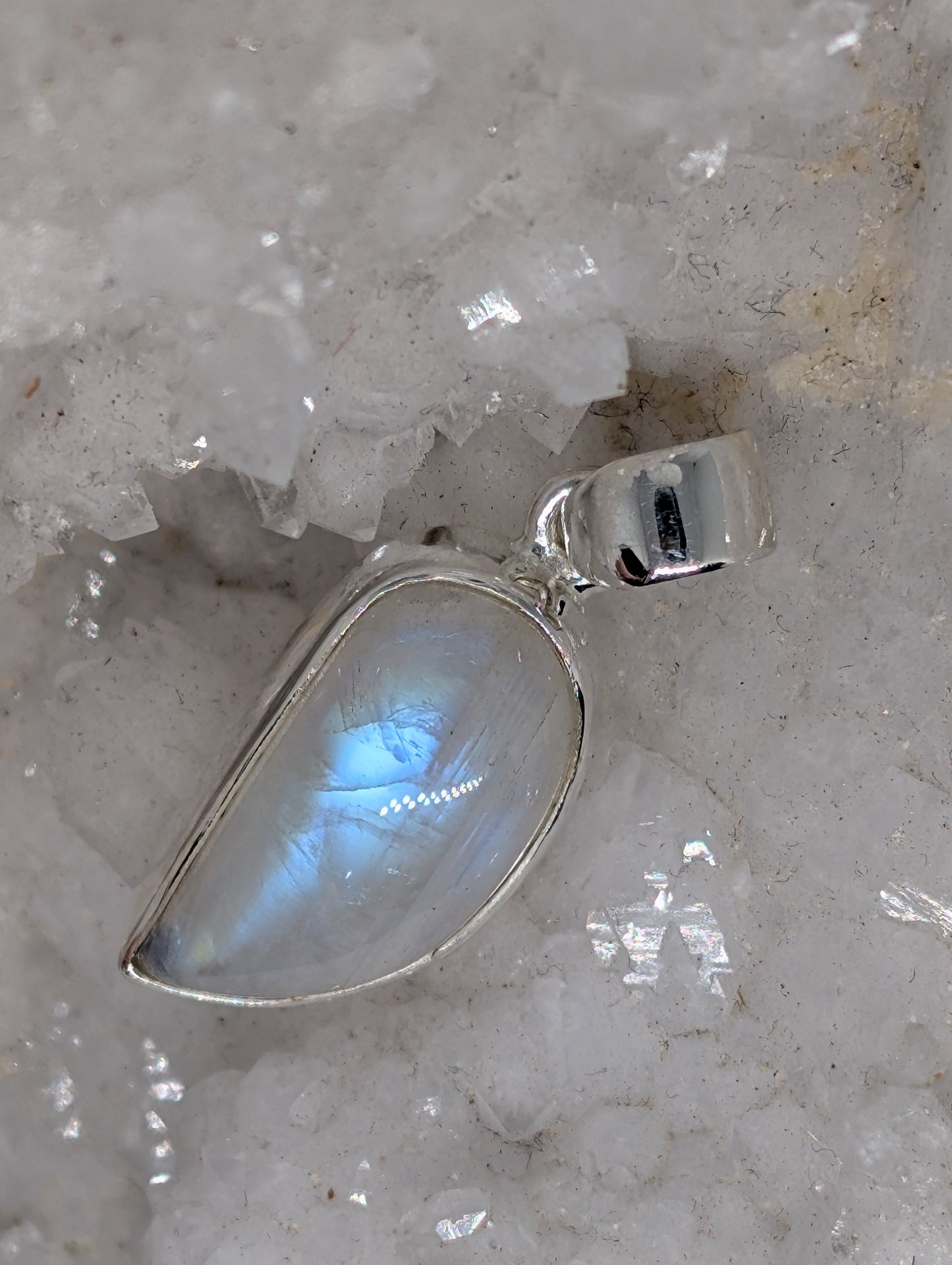 Rainbow Moonstone Pendant Sterling Silver