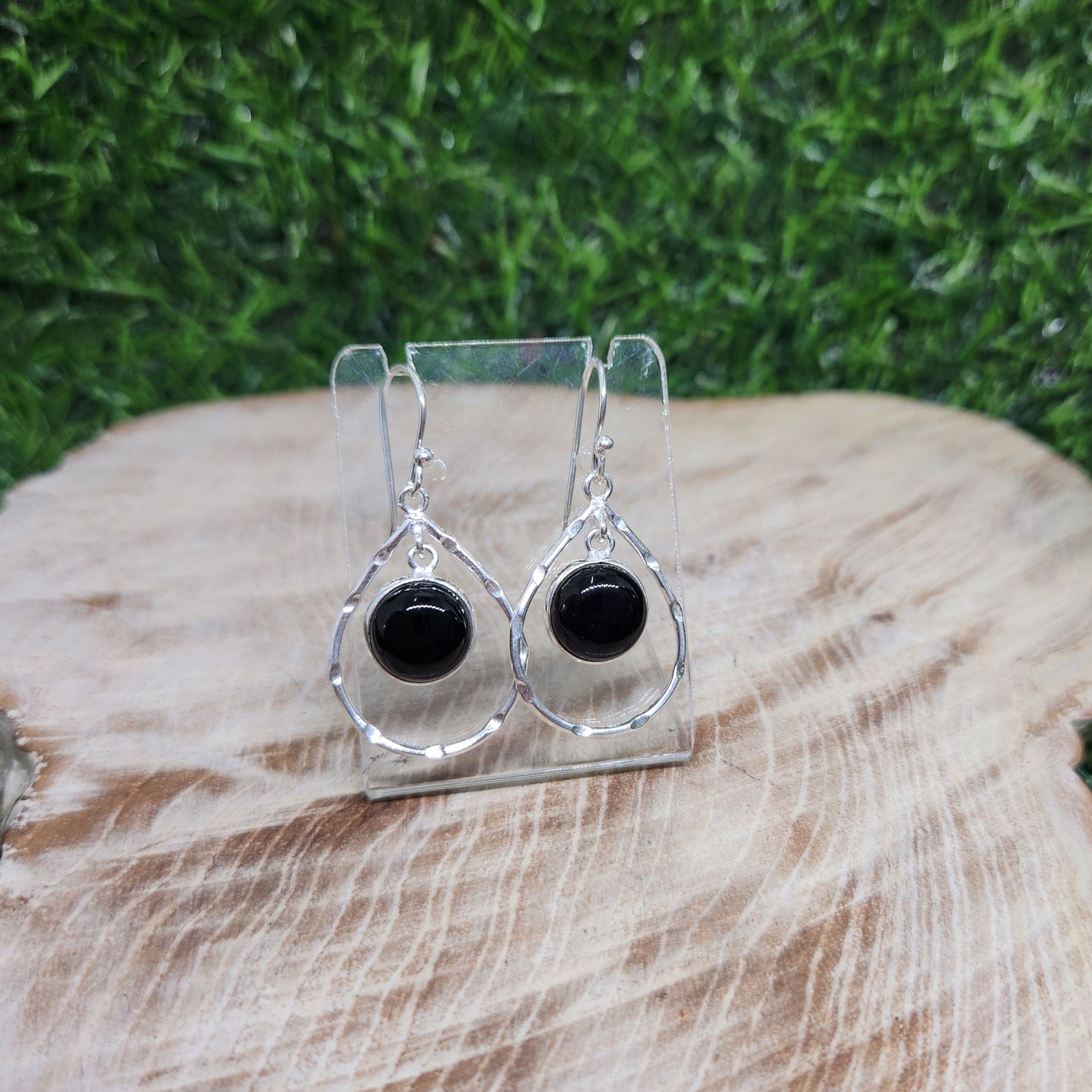 Black Onyx Earrings Sterling Silver