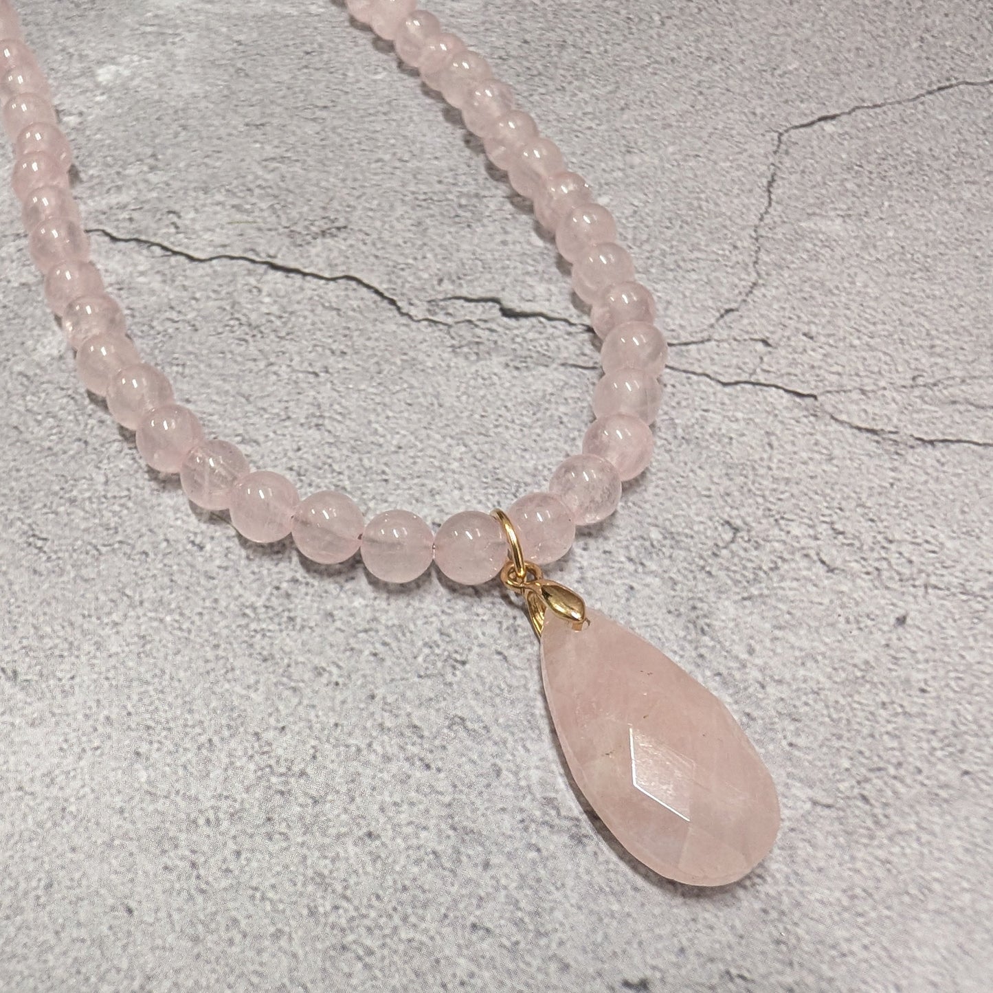 Rose Quartz Beaded Necklace