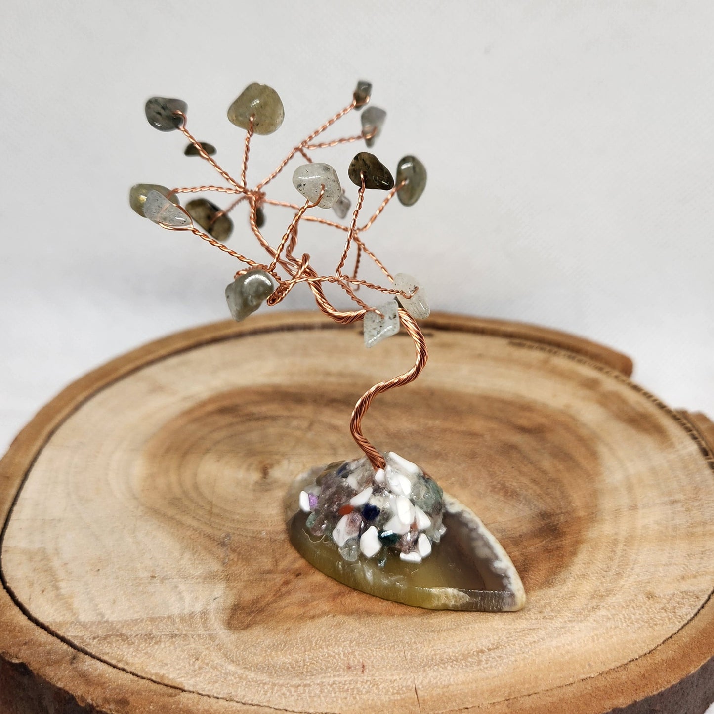 Labradorite Tree On Agate