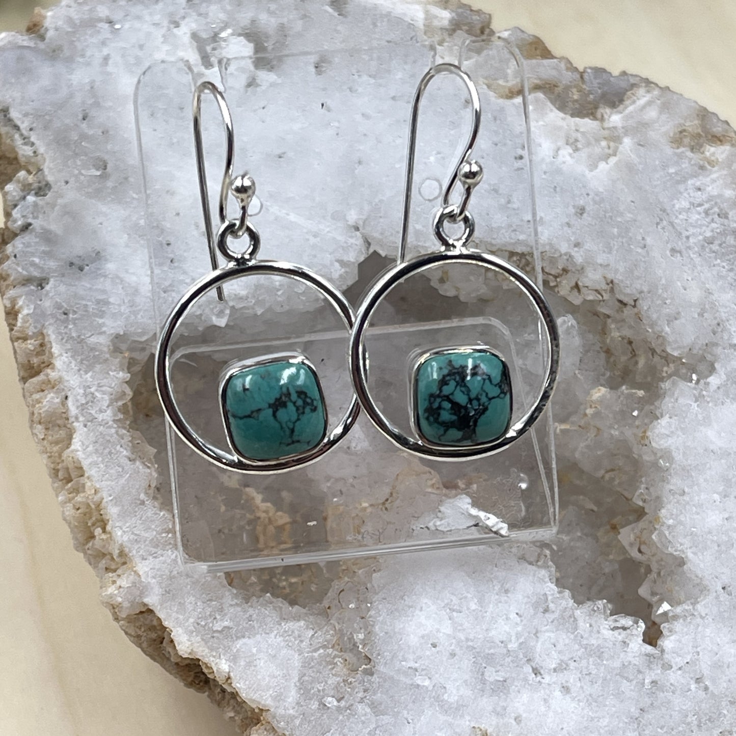 Tibetan Turquoise Sterling Silver Earrings