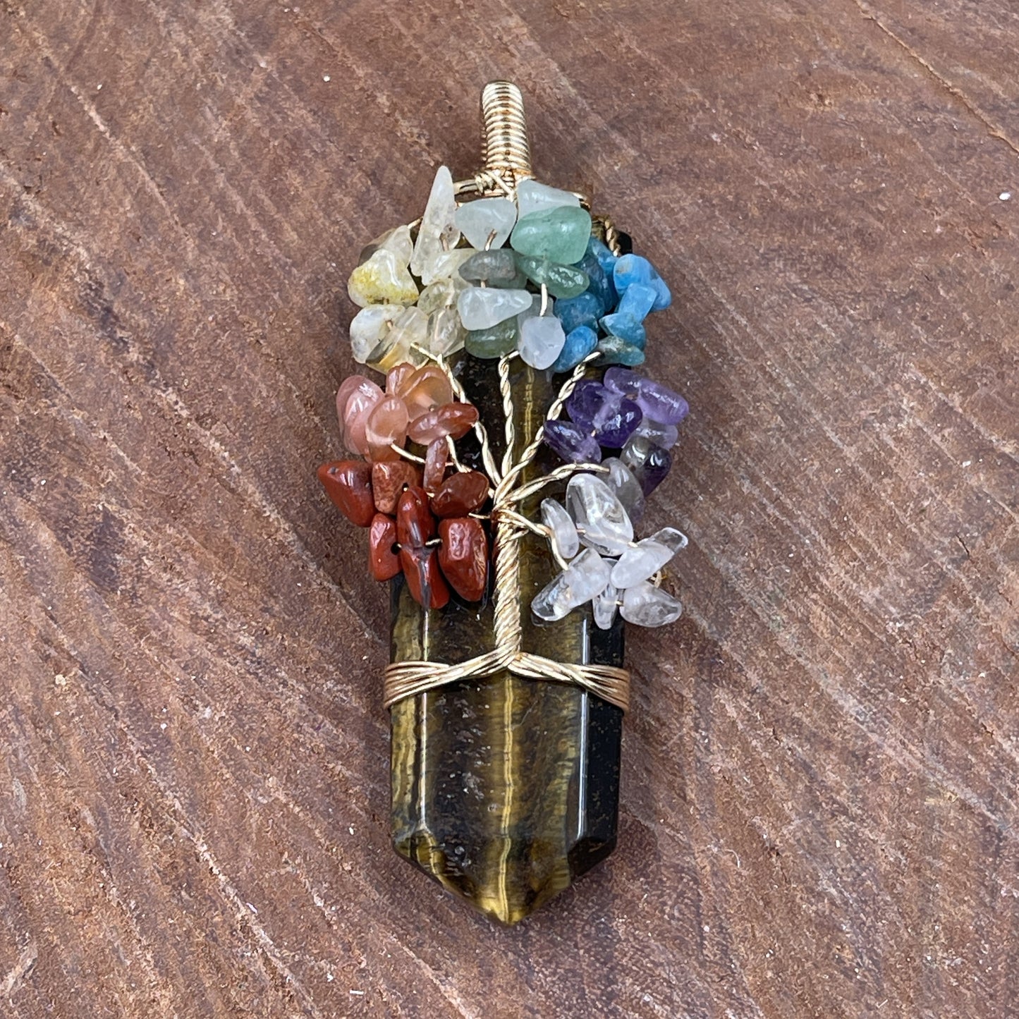 Tiger Eye Tree Of Life Pendant