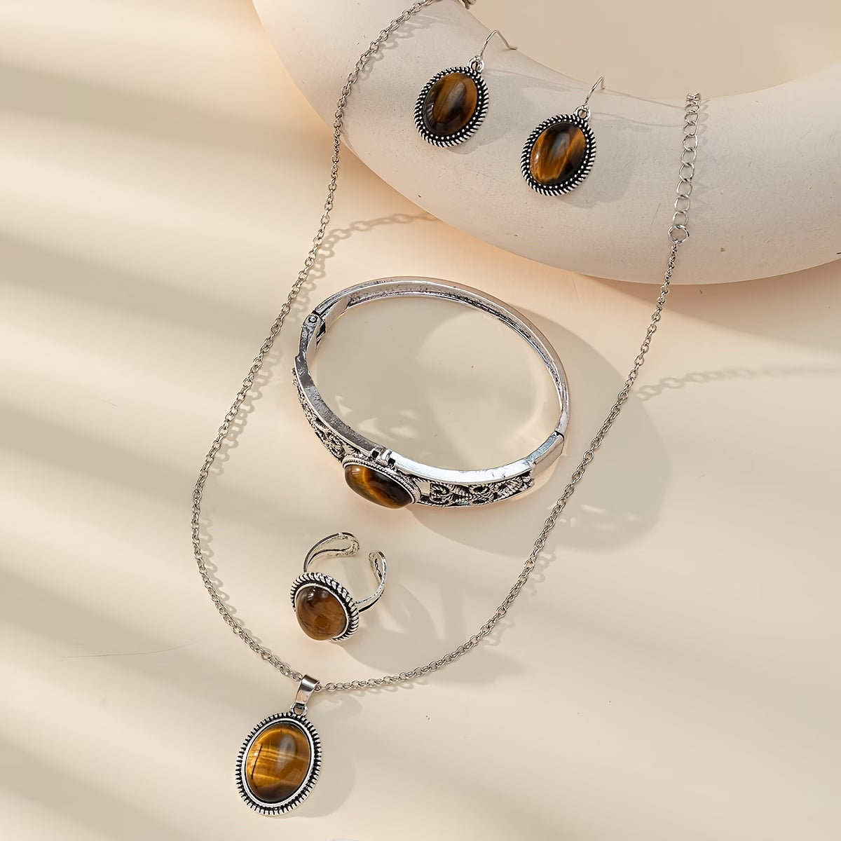 Tiger Eye Fashion Jewellery Set