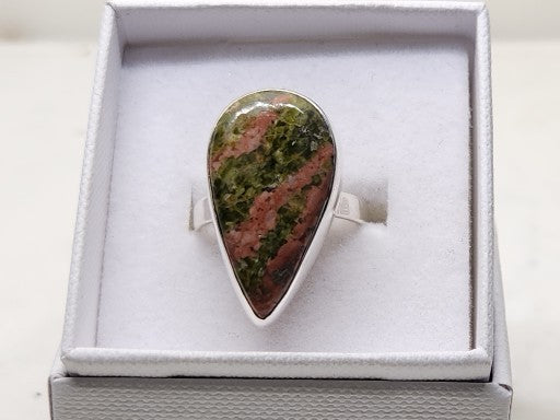Unakite Sterling Silver Ring