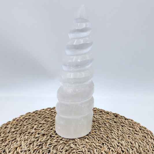 Spiral Selenite Lamp Large
