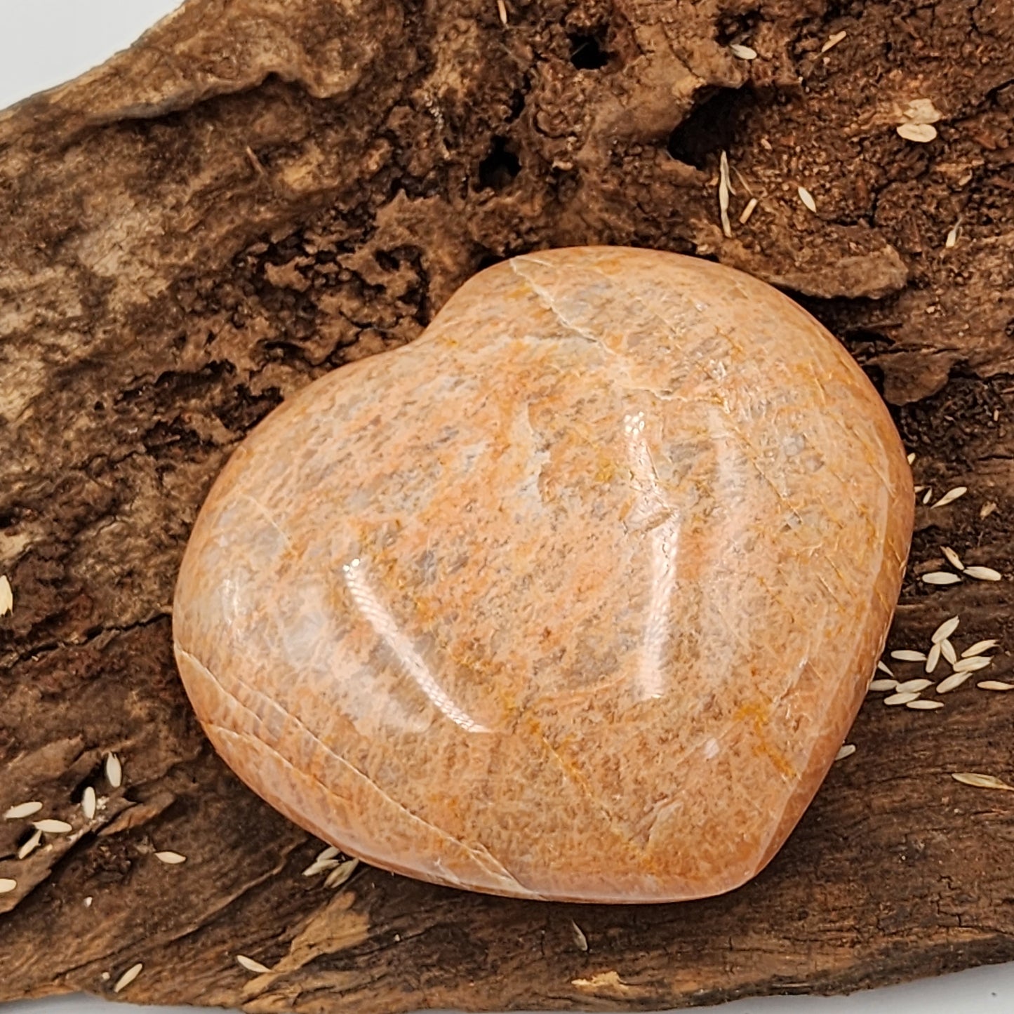Peach Moonstone Heart