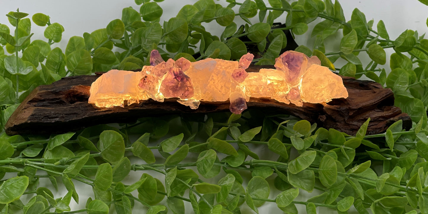 Amethyst & Rose Quartz Lamp