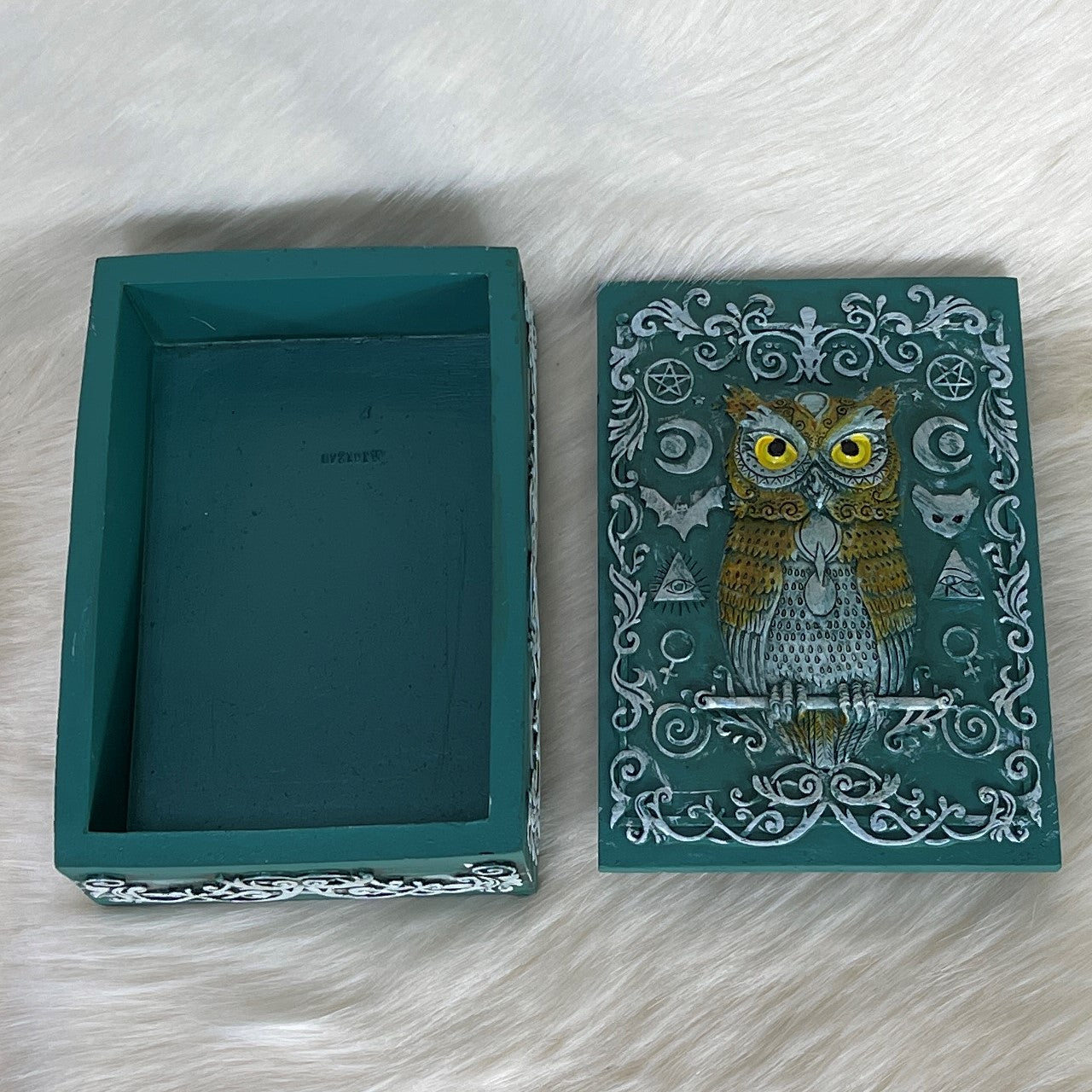 Turquoise Owl Wisdom Box