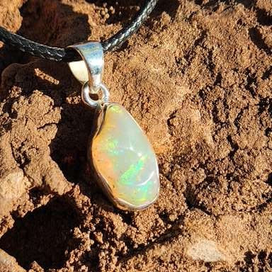 Ethiopian Opal Sterling Silver Pendant
