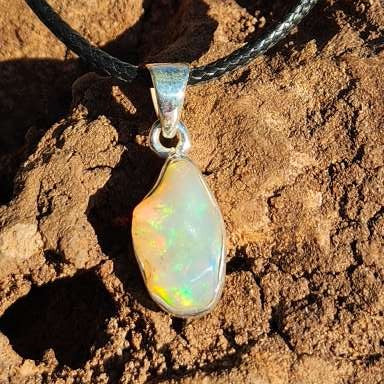 Ethiopian Opal Sterling Silver Pendant