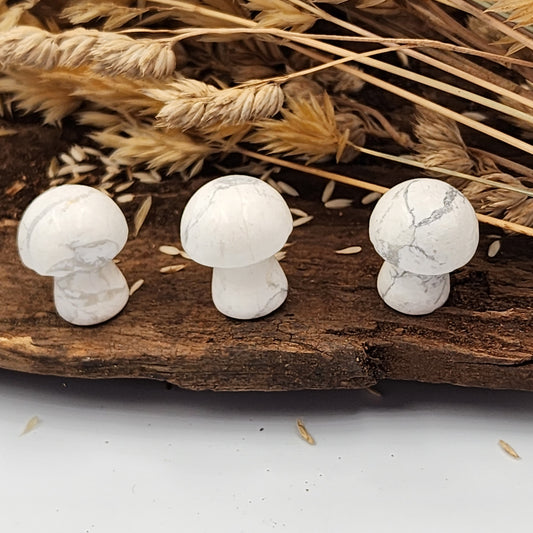 White Howlite Mini Mushrooms