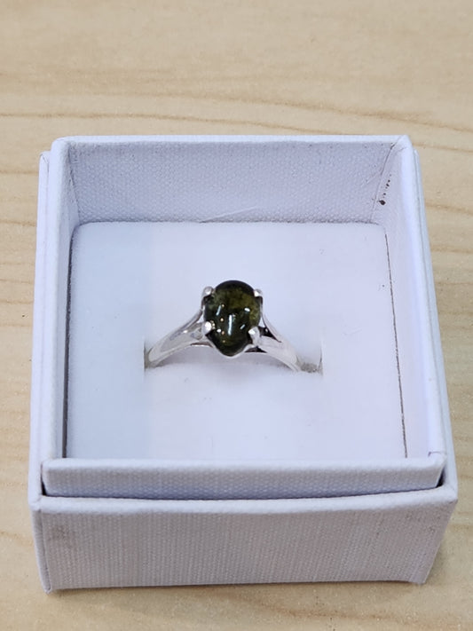 Green Tourmaline Sterling Silver Ring