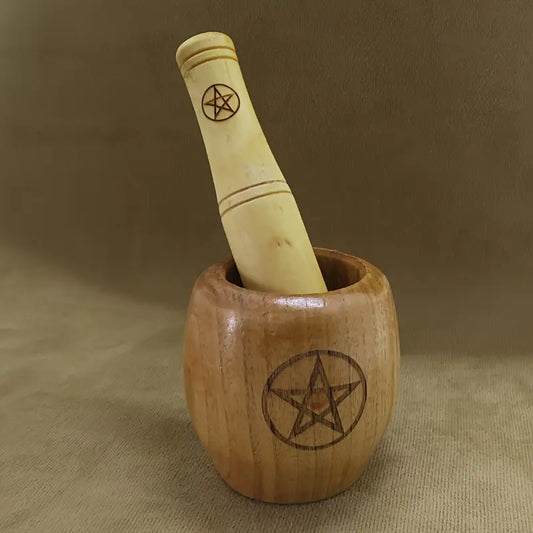 Wooden Mortar And Pestle
