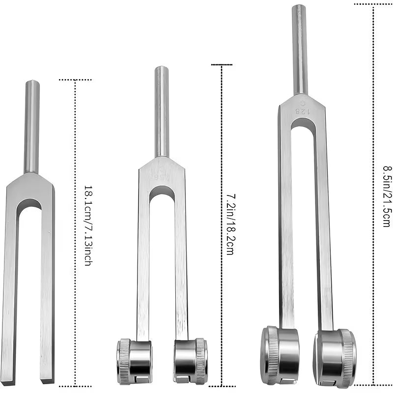 128Hz 256Hz 512Hz 528Hz Tuning Fork 4pcs Set Tuning Fork Earphone Transducer Aluminum Alloy Neurotuning Fork
